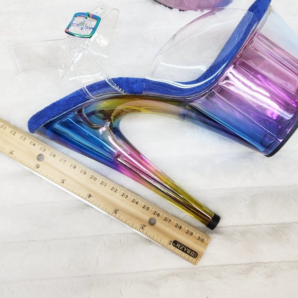Sexy Colorful Hologram Tinted Platform 7" Stiletto Heels 708HT - Picture 13 of 14